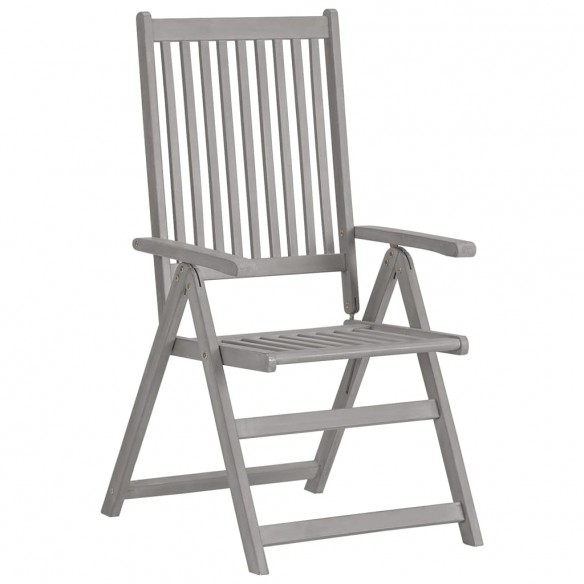 Chaises inclinables de jardin 3 pcs avec coussins Bois d'acacia