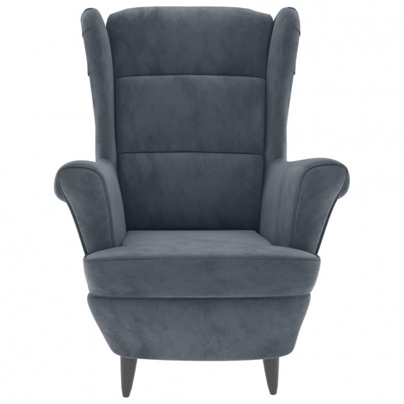 Fauteuil gris foncé velours