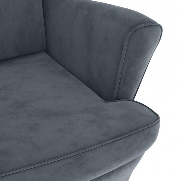 Fauteuil gris foncé velours