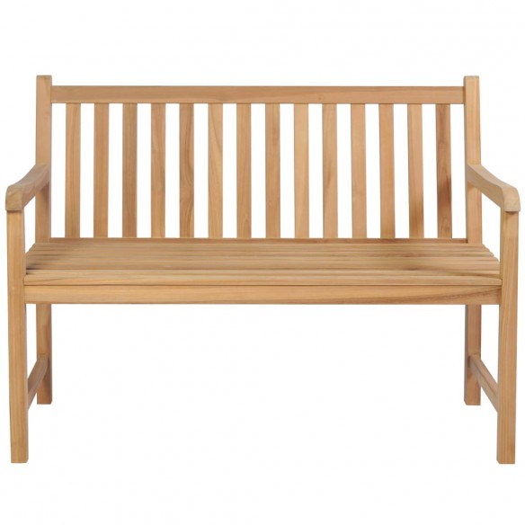 Banc de jardin avec coussin bleu 120 cm Bois de teck