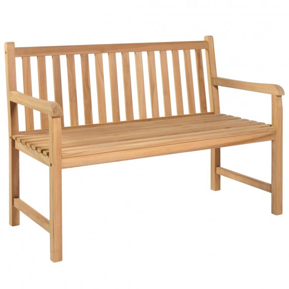 Banc de jardin avec coussin beige 120 cm Bois de teck massif