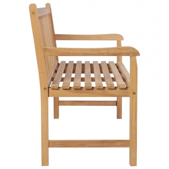 Banc de jardin avec coussin beige 120 cm Bois de teck massif