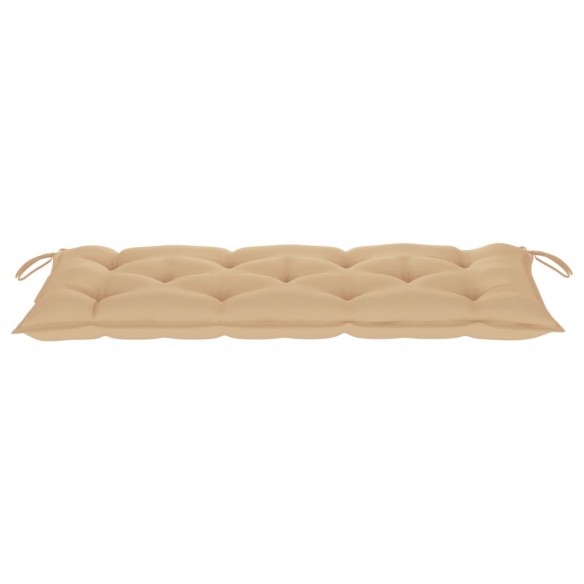 Banc de jardin avec coussin beige 120 cm Bois de teck massif