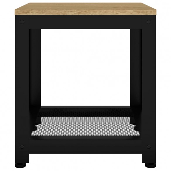 Table d'appoint Marron clair et noir 40x40x45 cm MDF et fer