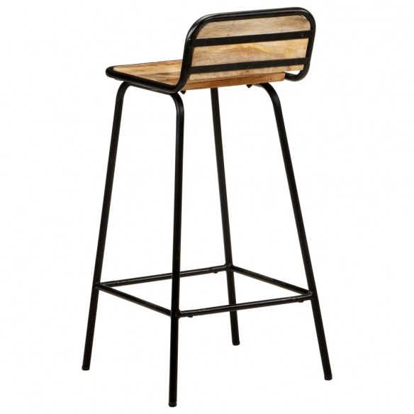 Chaises de bar lot de 2 bois de manguier solide