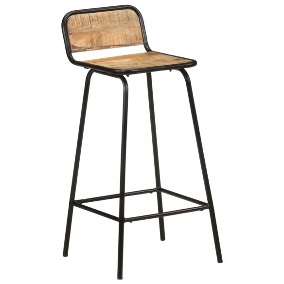 Chaises de bar lot de 2 bois de manguier solide