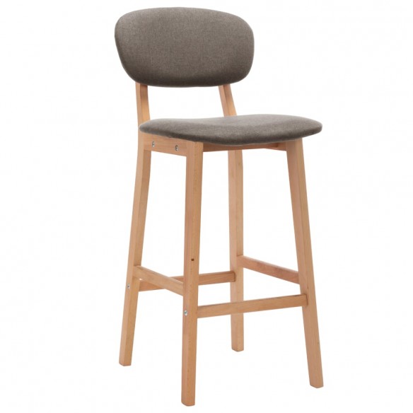 Tabourets de bar lot de 2 taupe tissu