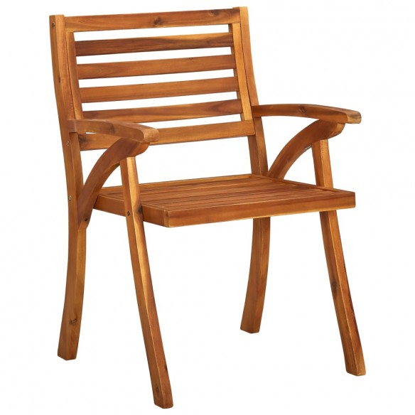 Chaises à dîner de jardin avec coussins 3 pcs Acacia massif