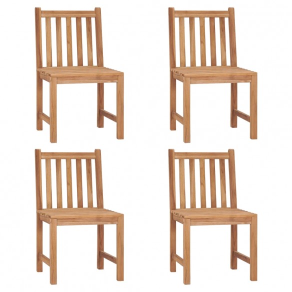 Chaises de jardin 4 pcs Bois de teck solide