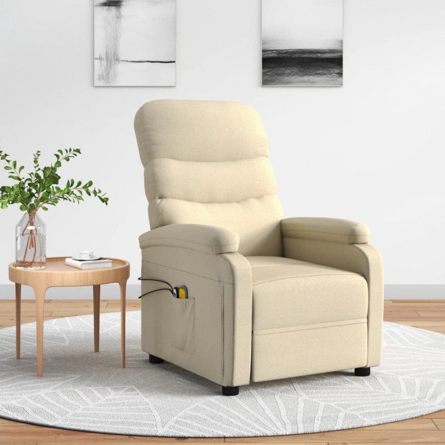 Fauteuil électrique de massage Crème Tissu