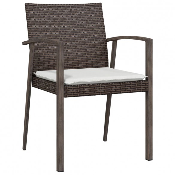 Chaises de jardin coussins lot de 4 marron 56,5x57x83 cm rotin