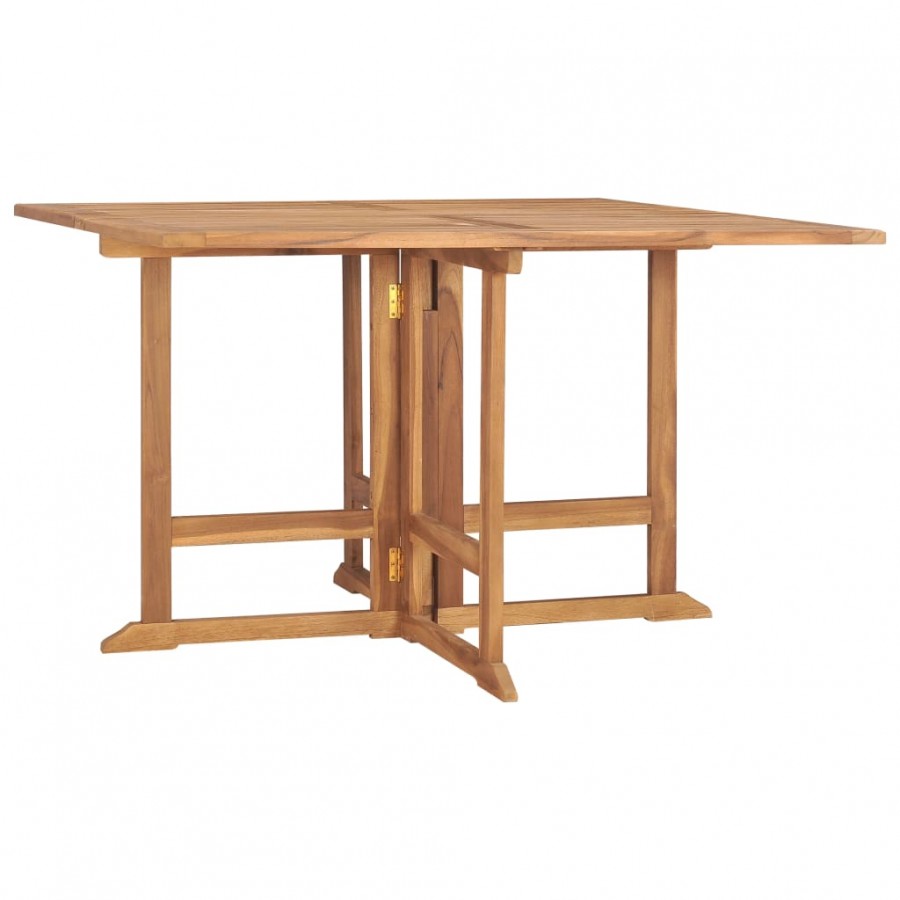 Table à dîner pliable de jardin 120x120x75 cm Teck solide