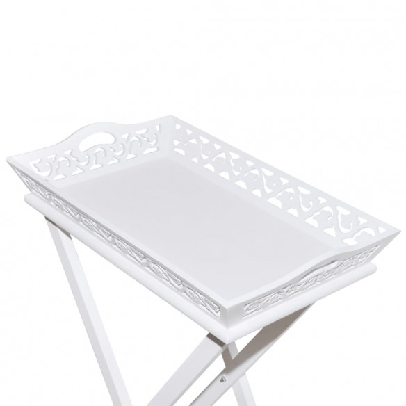 Table d'appoint avec plateau Blanc