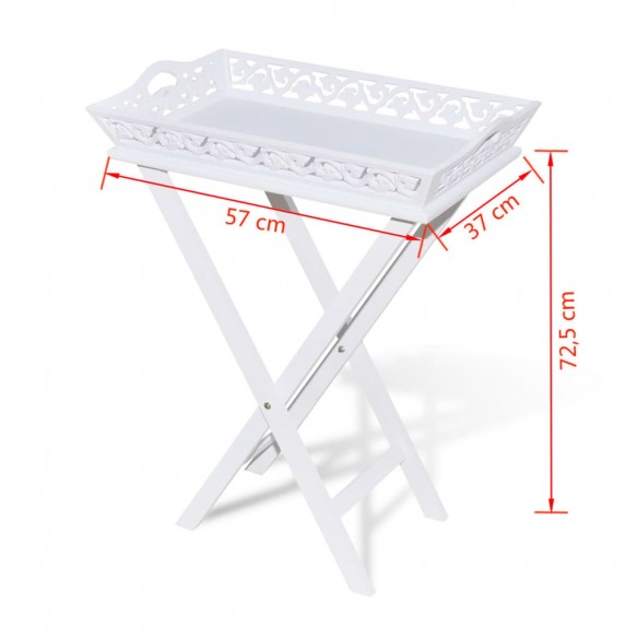 Table d'appoint avec plateau Blanc