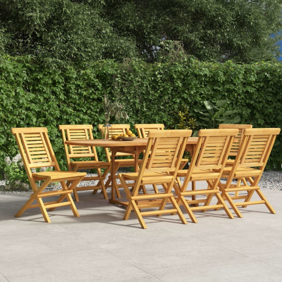 Chaises de jardin pliantes 8 pcs 47x63x90 cm bois massif teck