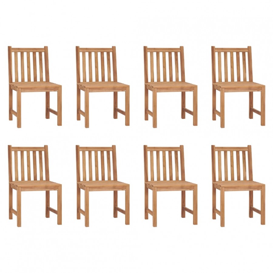 Chaises de jardin 8 pcs Bois de teck solide