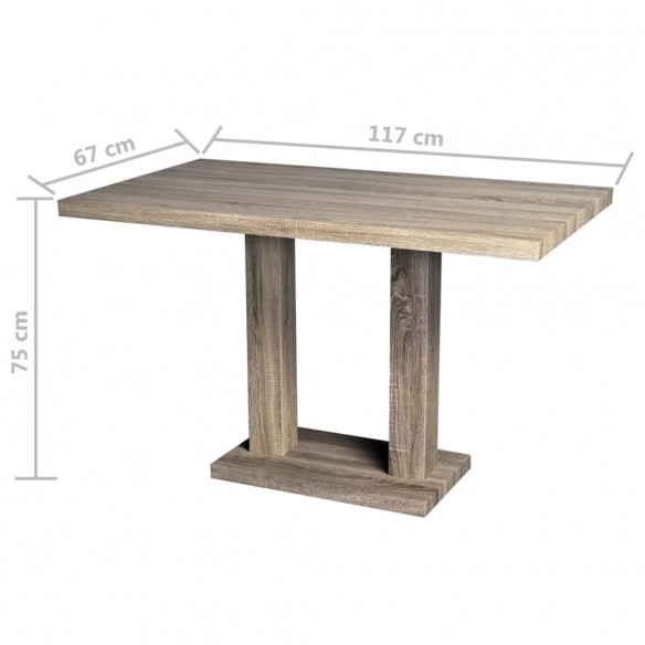 Table de salle à manger MDF Aspect de chêne