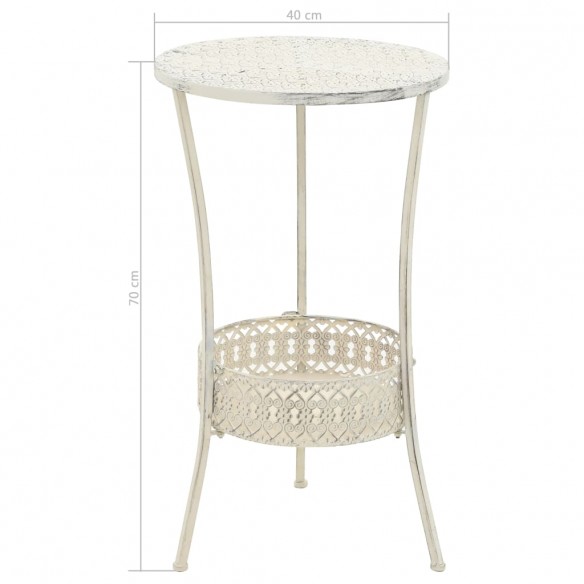 Table de bistro Style vintage Ronde Métal 40 x 70 cm Blanc