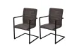 Chaises à manger cantilever lot de 2 marron similicuir