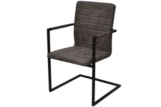 Chaises à manger cantilever lot de 2 marron similicuir 2