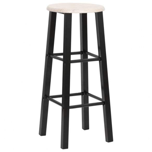 Tabourets de bar lot de 2 noir MDF