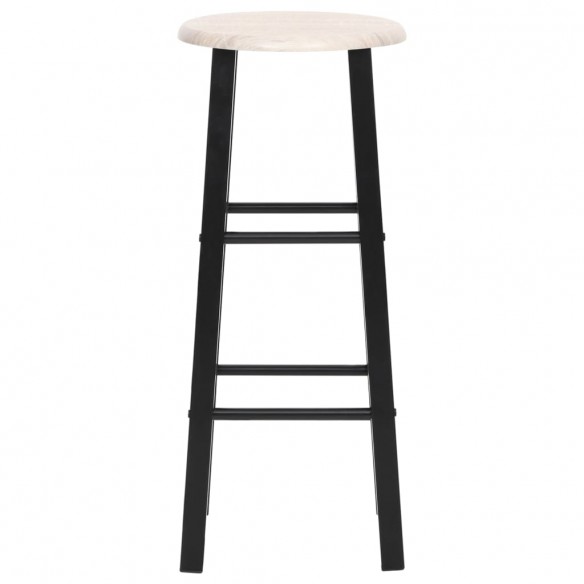 Tabourets de bar lot de 2 noir MDF