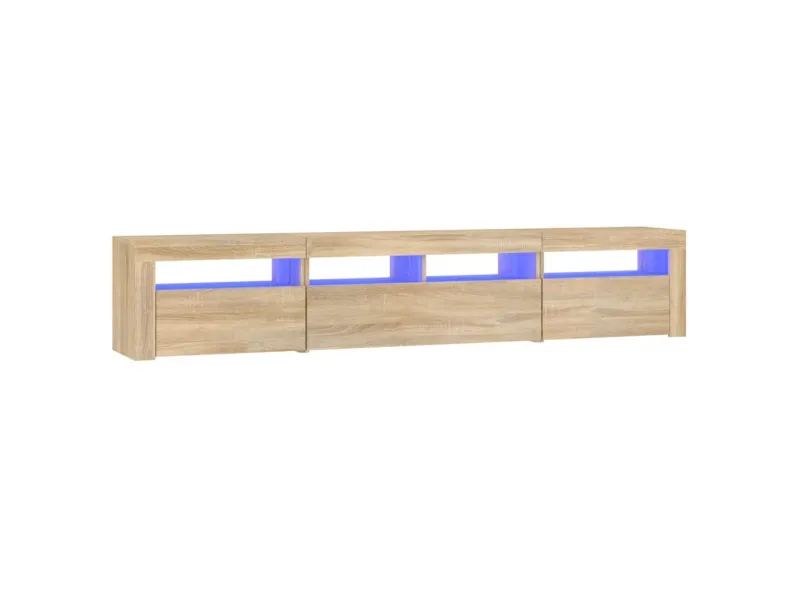 Meuble TV avec lumières LED Chêne sonoma 210x35x40 cm
