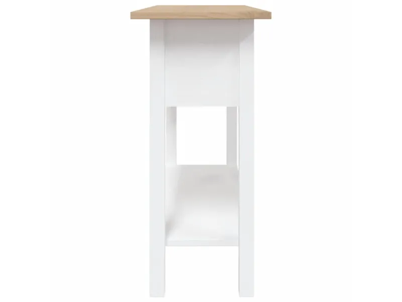 Table console Gamme Corona Pin mexicain Blanc 90x34,5x73 cm