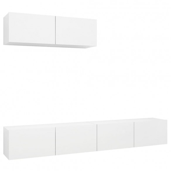 Meubles TV 3 pcs Blanc Aggloméré