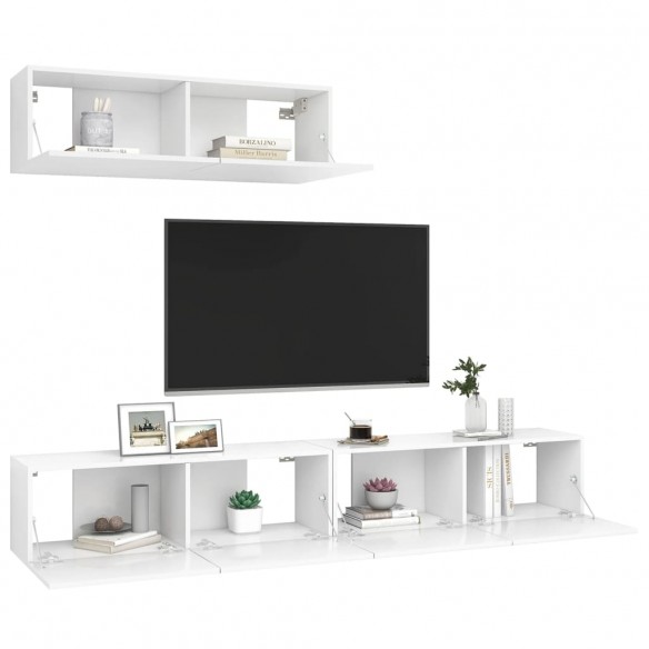 Meubles TV 3 pcs Blanc Aggloméré