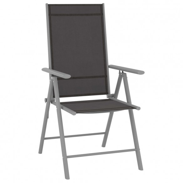 Chaises de jardin pliables 4 pcs Textilène Noir