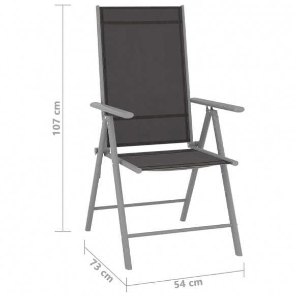 Chaises de jardin pliables 4 pcs Textilène Noir