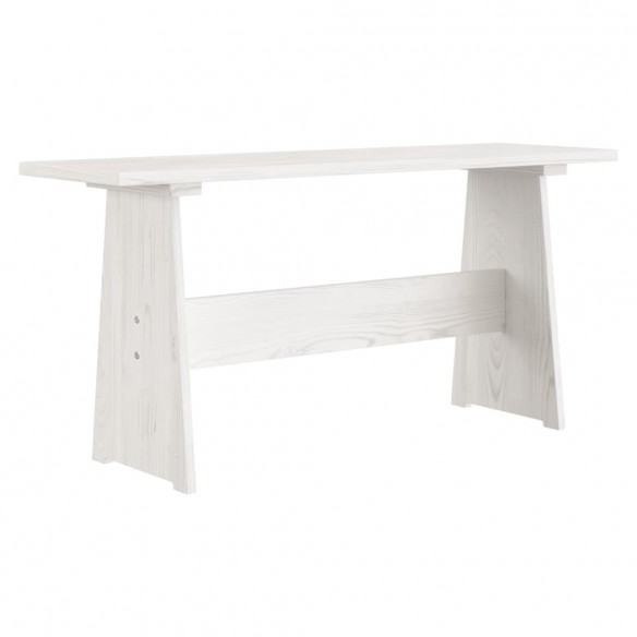 Table à manger avec banc Blanc Bois de pin solide