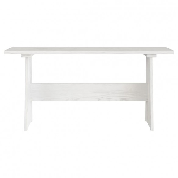 Table à manger avec banc Blanc Bois de pin solide