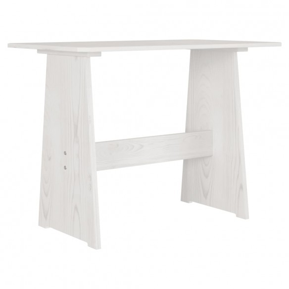 Table à manger avec banc Blanc Bois de pin solide