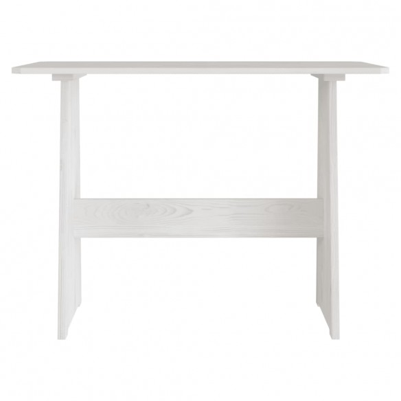 Table à manger avec banc Blanc Bois de pin solide