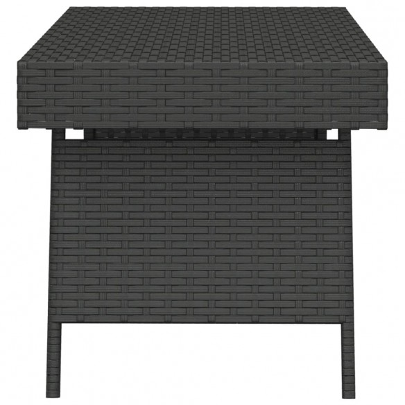 Table d'appoint pliable noir 60x40x38 cm résine tressée