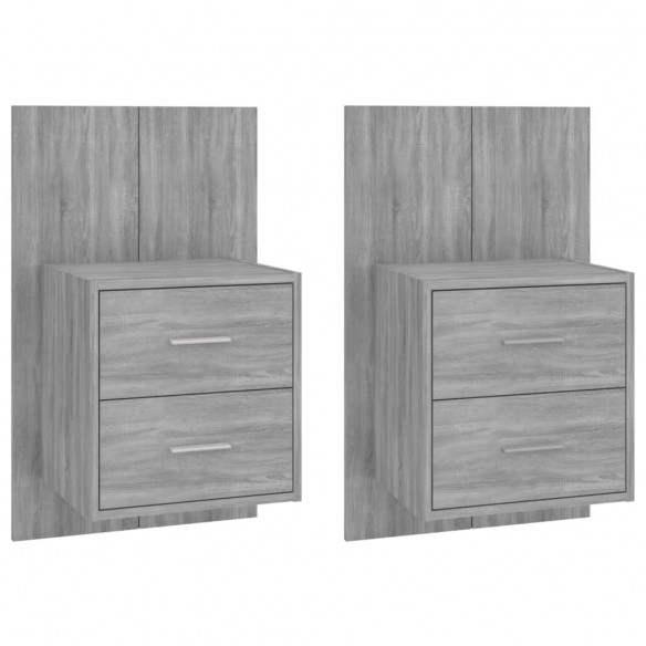 Tables de chevet murales 2 pcs Sonoma gris