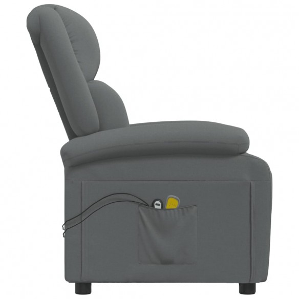 Fauteuil électrique de massage Gris foncé Tissu