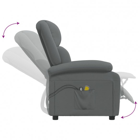 Fauteuil électrique de massage Gris foncé Tissu