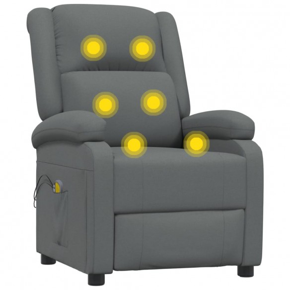 Fauteuil électrique de massage Gris foncé Tissu