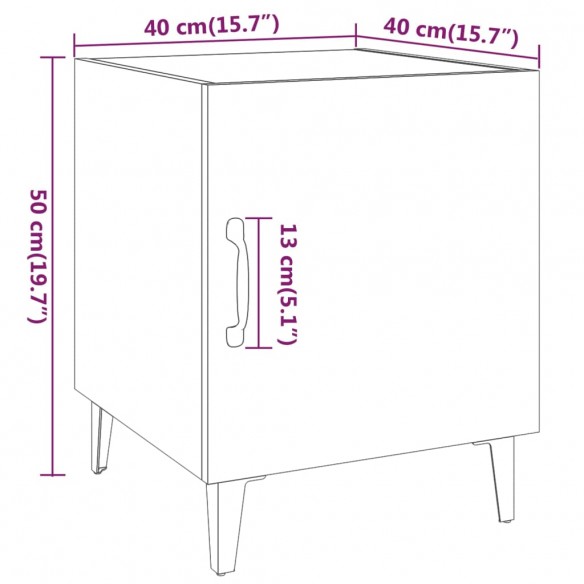 Tables de chevet 2 pcs Blanc Bois d'ingénierie