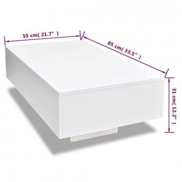 Table basse Haute brillance Blanche