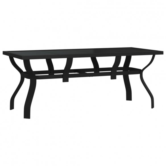 Table de jardin Noir 180x80x70 cm Acier et verre