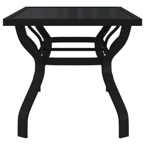 Table de jardin Noir 180x80x70 cm Acier et verre