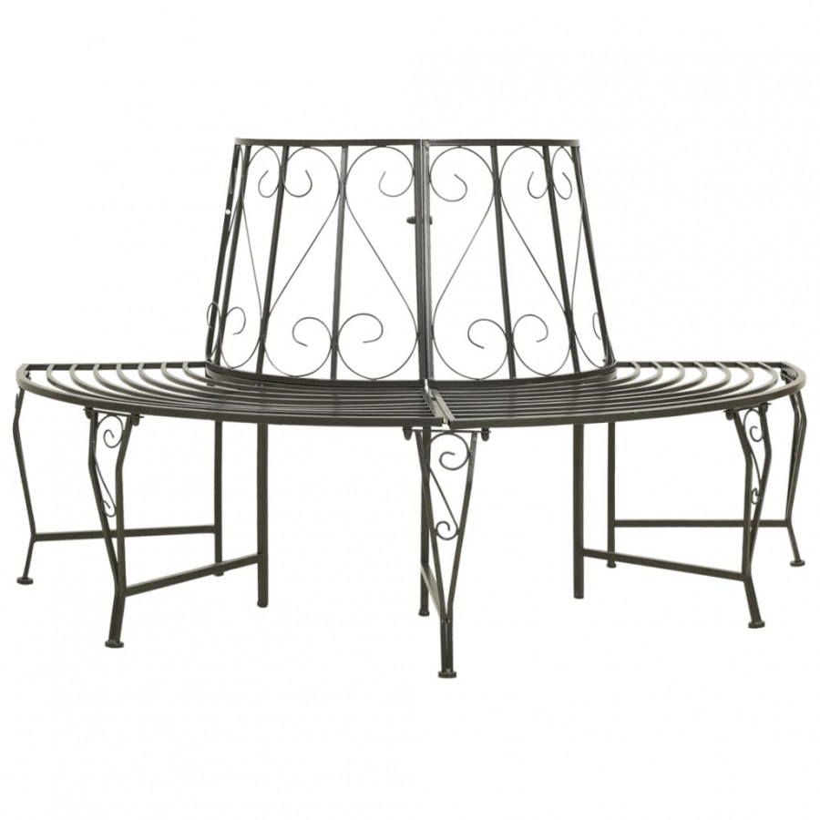 Banc d'arbre de jardin Demi-rond 160 cm Acier