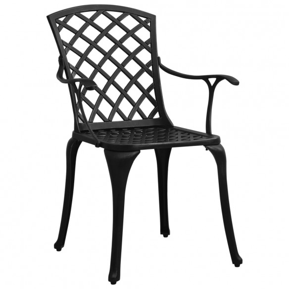 Chaises de jardin 4 pcs Aluminium coulé Noir