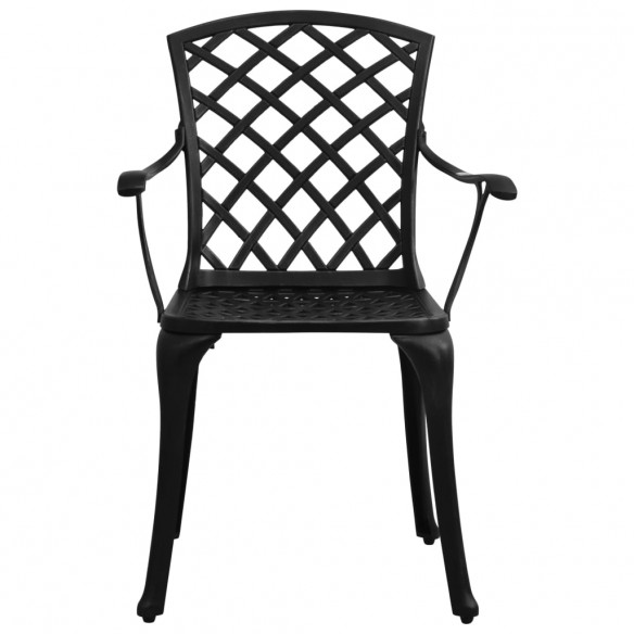 Chaises de jardin 4 pcs Aluminium coulé Noir