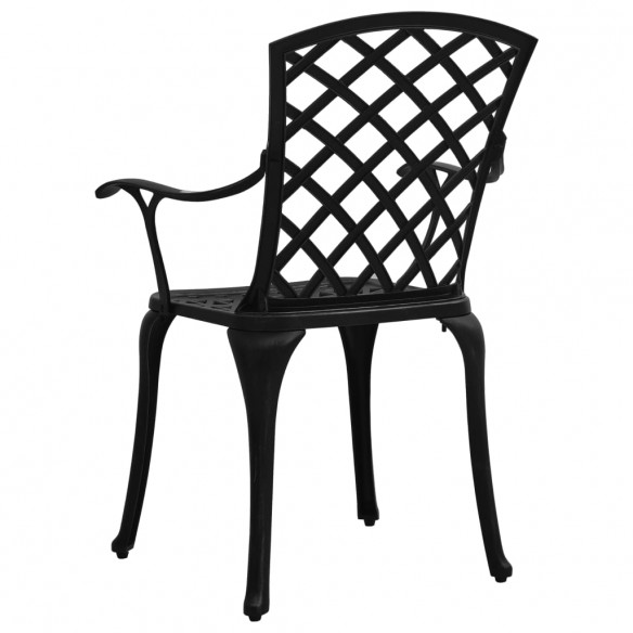 Chaises de jardin 4 pcs Aluminium coulé Noir