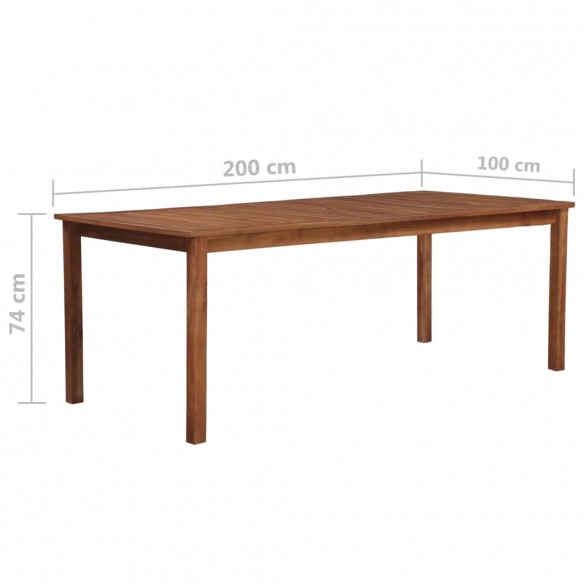 Table de jardin 200x100x74 cm Bois d'acacia massif